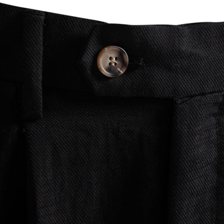 Short bermuda homme style classique décontracté d'été avec fermeture éclair et boutons, couleur unie, orné de Buddha Stones et de poches - image 14