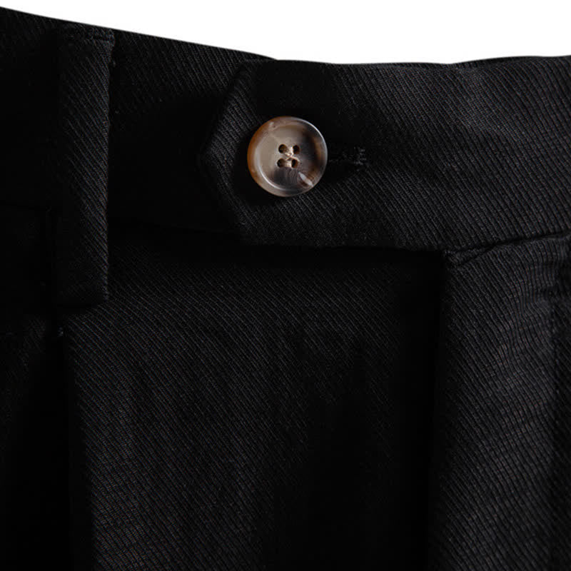 Short bermuda homme style classique décontracté d'été avec fermeture éclair et boutons, couleur unie, orné de Buddha Stones et de poches - image 14