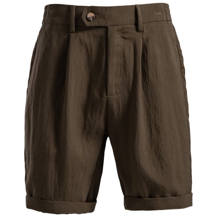 Short bermuda homme style classique décontracté d'été avec fermeture éclair et boutons, couleur unie, orné de Buddha Stones et de poches - SaddleBrown - US/UK/AU42, EU52 (2XL) - image 22