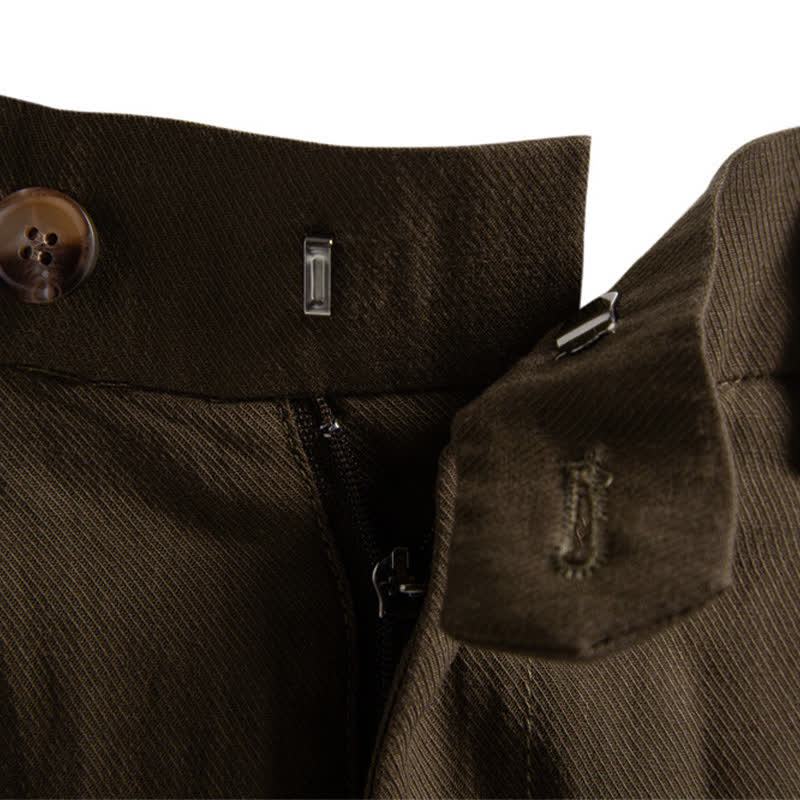 Short bermuda homme style classique décontracté d'été avec fermeture éclair et boutons, couleur unie, orné de Buddha Stones et de poches - image 25