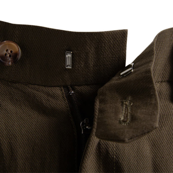 Short bermuda homme style classique décontracté d'été avec fermeture éclair et boutons, couleur unie, orné de Buddha Stones et de poches - image 25