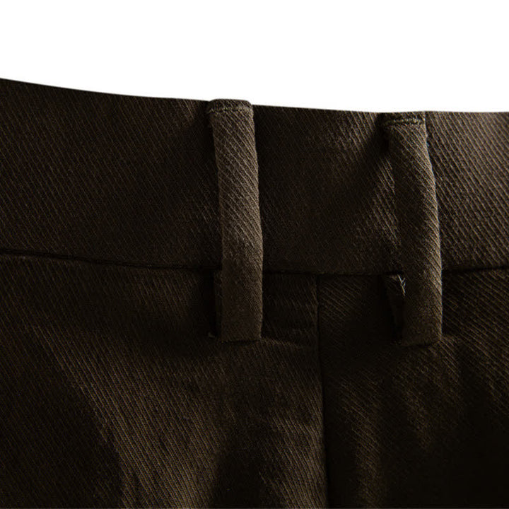 Short bermuda homme style classique décontracté d'été avec fermeture éclair et boutons, couleur unie, orné de Buddha Stones et de poches - image 30