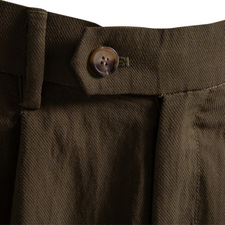 Short bermuda homme style classique décontracté d'été avec fermeture éclair et boutons, couleur unie, orné de Buddha Stones et de poches - image 23
