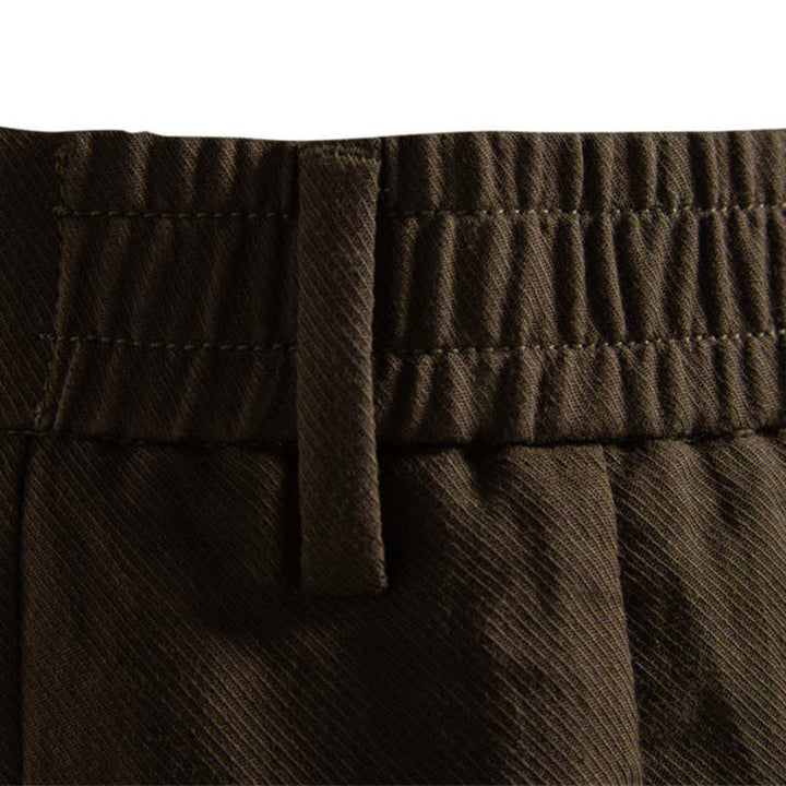 Short bermuda homme style classique décontracté d'été avec fermeture éclair et boutons, couleur unie, orné de Buddha Stones et de poches - image 31