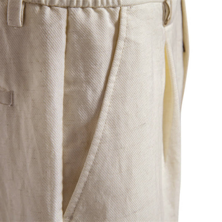 Short bermuda homme style classique décontracté d'été avec fermeture éclair et boutons, couleur unie, orné de Buddha Stones et de poches - image 34
