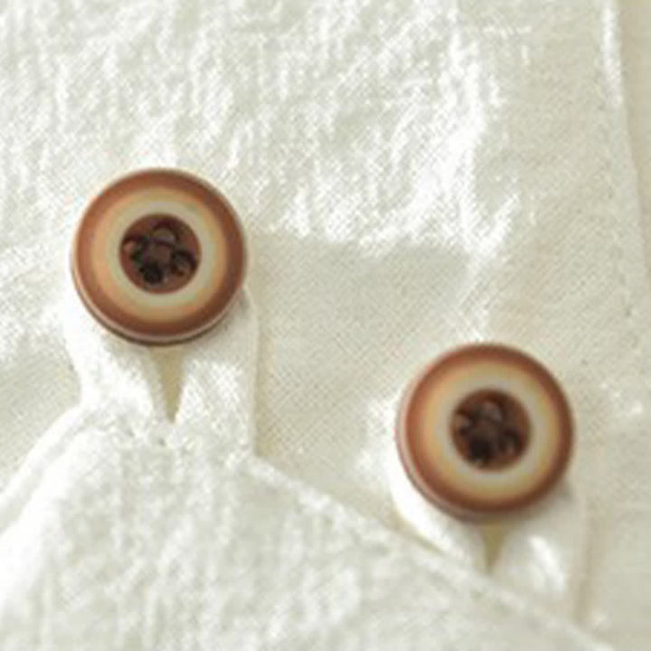 Buddha Stones Chemises d'été décontractées pour hommes, col en V asymétrique, boutonnées, manches courtes, unies - image 16