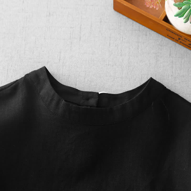 Buddha Stones T-shirts d'été minimalistes et décontractés pour femmes, à manches courtes, boutonnés au dos et poches avant. - image 18