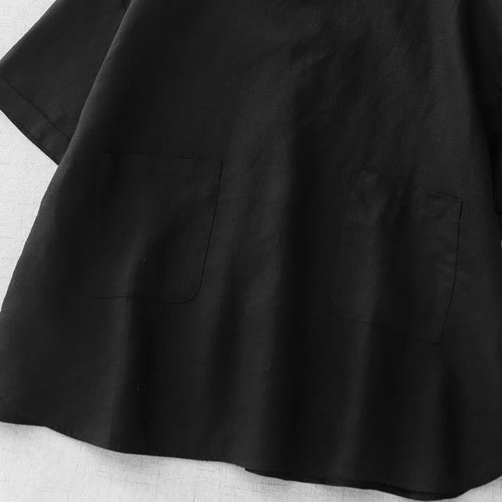Buddha Stones T-shirts d'été minimalistes et décontractés pour femmes, à manches courtes, boutonnés au dos et poches avant. - image 21