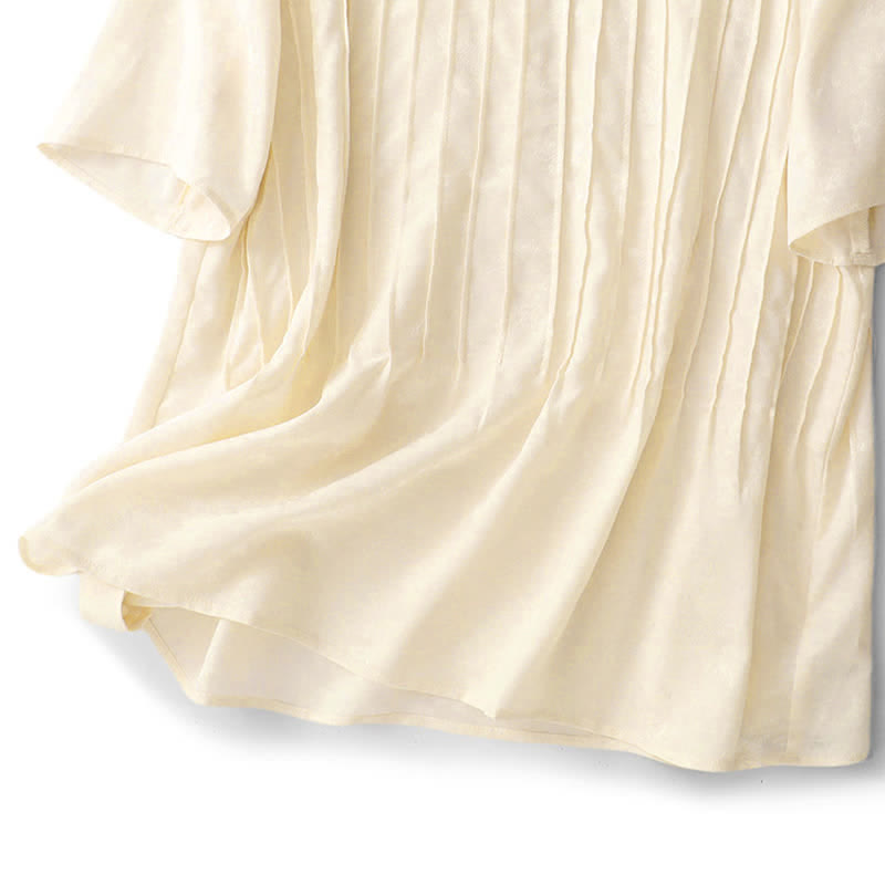 Buddha Stones T-shirts d'été élégants à manches courtes plissés pour femmes - image 16