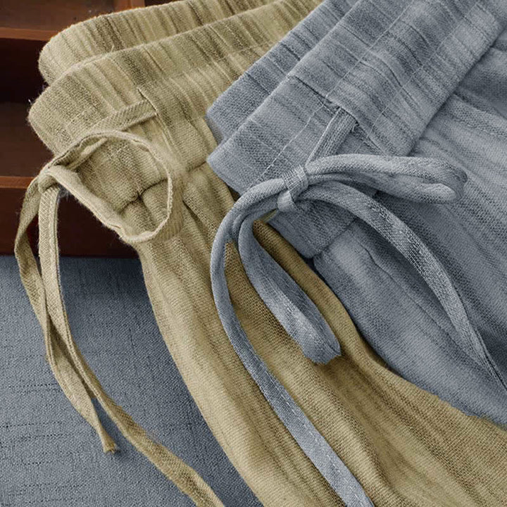 Buddha Stones Pantalon d'été décontracté à rayures avec cordon de serrage et taille élastique pour femme, jambes droites et poches - image 16