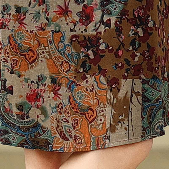 Buddha Stones Robe d'été sans manches à motif cachemire et fleurs pour femme, avec poches - image 11