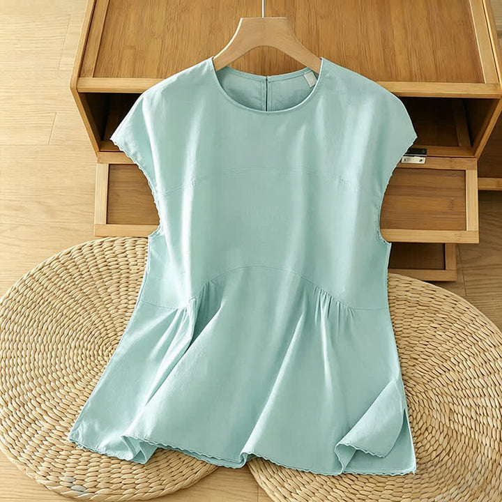 Buddha Stones T-shirt débardeur d'été décontracté à col rond et manches courtes pour femme - Turquoise pâle - US14，UK/AU18，EU46 (2XL) - image 5