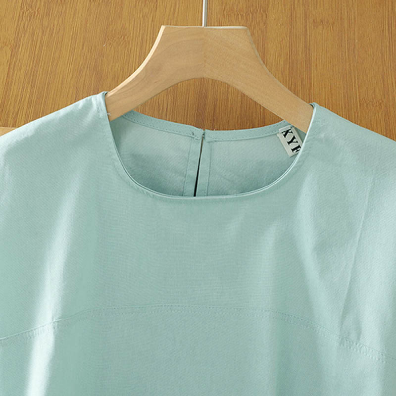 Buddha Stones T-shirt débardeur d'été décontracté à col rond et manches courtes pour femme - image 7