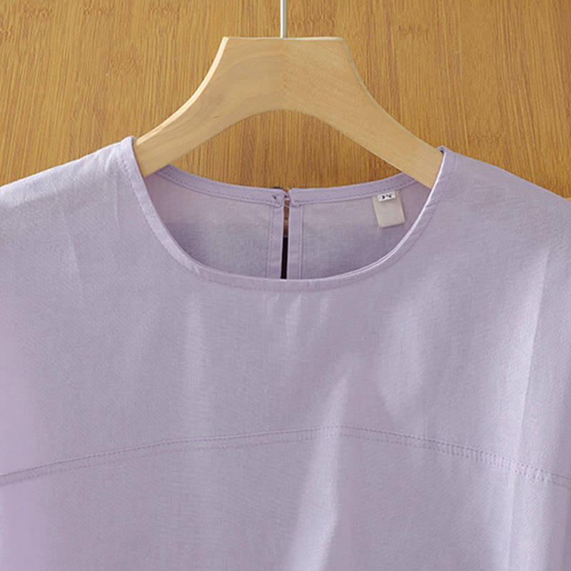 Buddha Stones T-shirt débardeur d'été décontracté à col rond et manches courtes pour femme - image 13