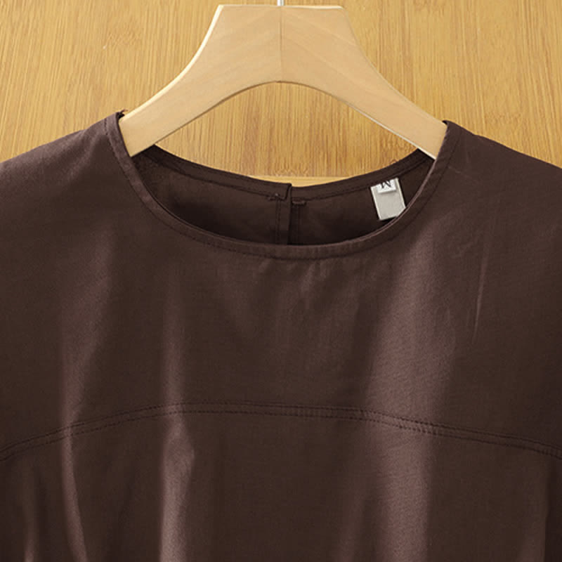 Buddha Stones T-shirt débardeur d'été décontracté à col rond et manches courtes pour femme - image 1