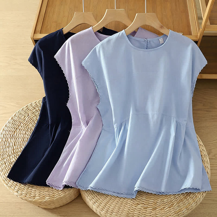 Buddha Stones T-shirt débardeur d'été décontracté à col rond et manches courtes pour femme - image 20