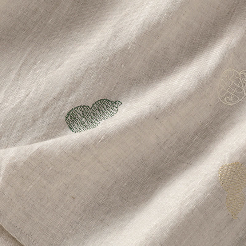 Buddha Stones Chemises à manches courtes pour femmes, style Tang, col mandarin, bouton brandebourg et broderie de calebasse - image 18