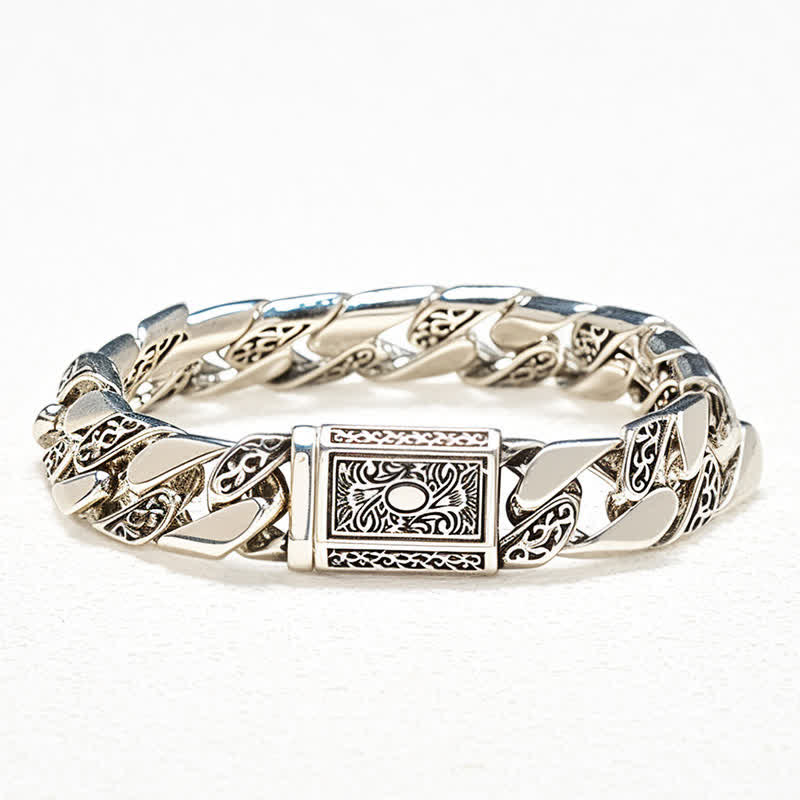 Buddha Stones Bracelet cubain tressé en cuivre, motif floral, style Tang Dynasty, porte-bonheur - image 3