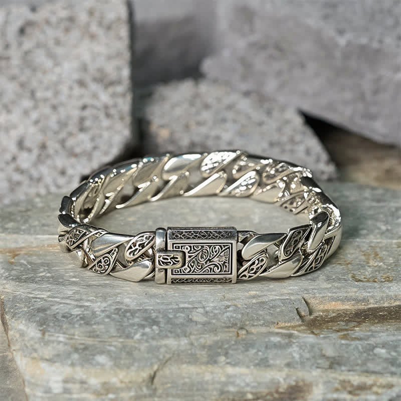Buddha Stones Bracelet cubain tressé en cuivre, motif floral, style Tang Dynasty, porte-bonheur - image 1
