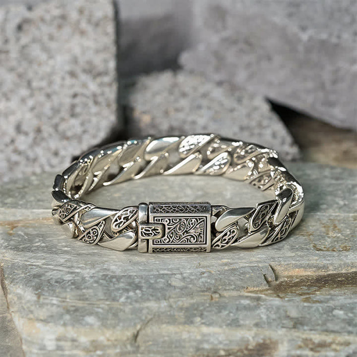 Buddha Stones Bracelet cubain tressé en cuivre, motif floral, style Tang Dynasty, porte-bonheur - image 1