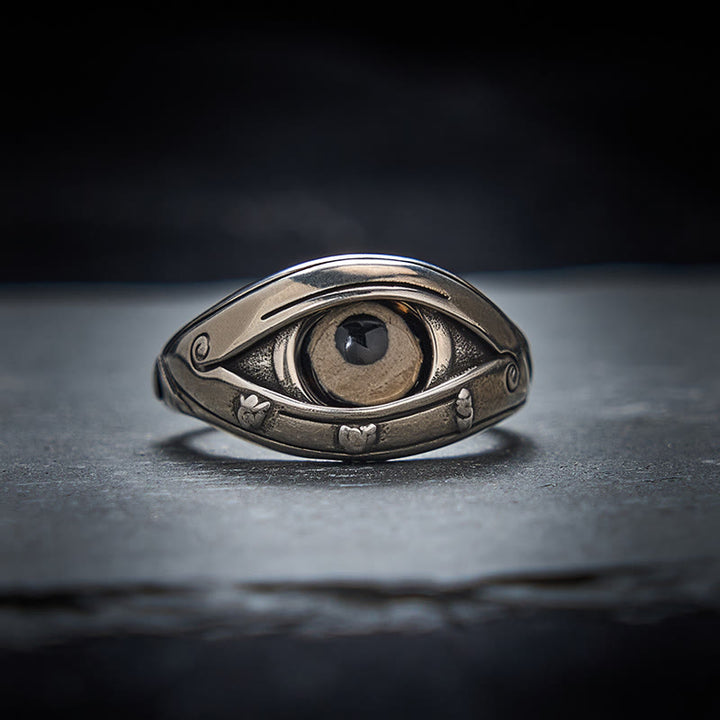 Buddha Stones Bague ajustable avec perles Dzi en cuivre pour protéger du mauvais œil - image 1