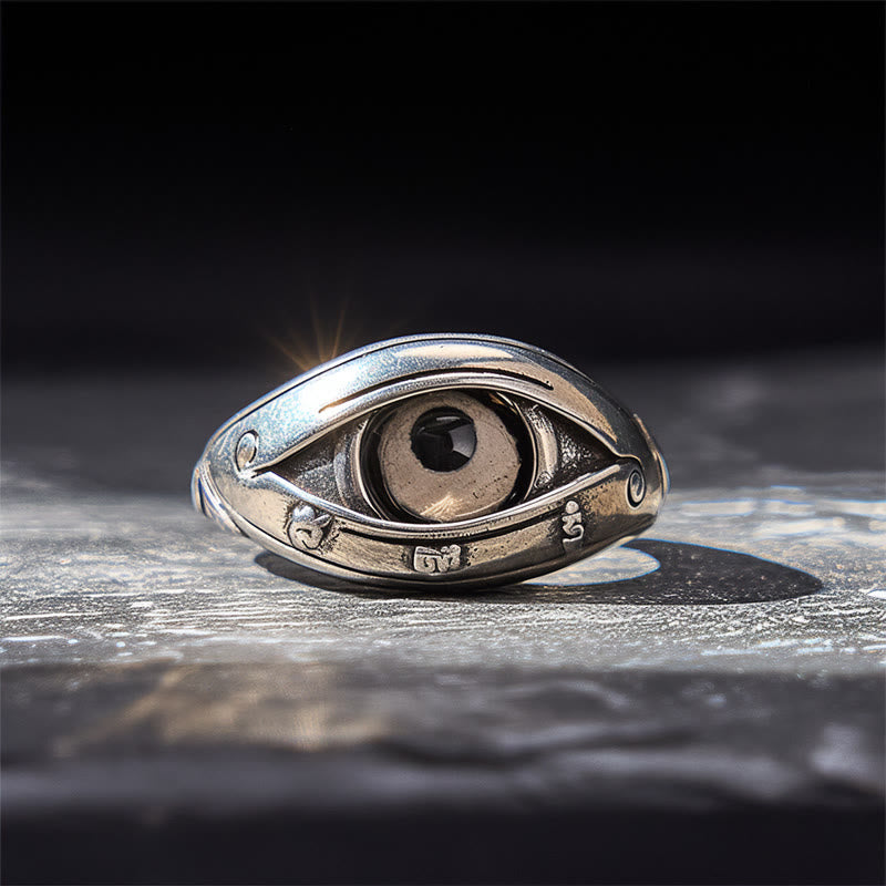 Buddha Stones Bague ajustable avec perles Dzi en cuivre pour protéger du mauvais œil - image 8