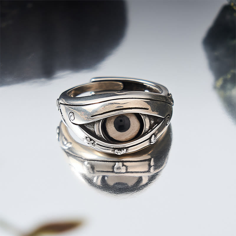 Buddha Stones Bague ajustable avec perles Dzi en cuivre pour protéger du mauvais œil - image 4