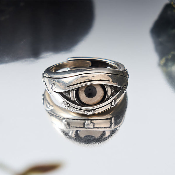 Buddha Stones Bague ajustable avec perles Dzi en cuivre pour protéger du mauvais œil - image 4