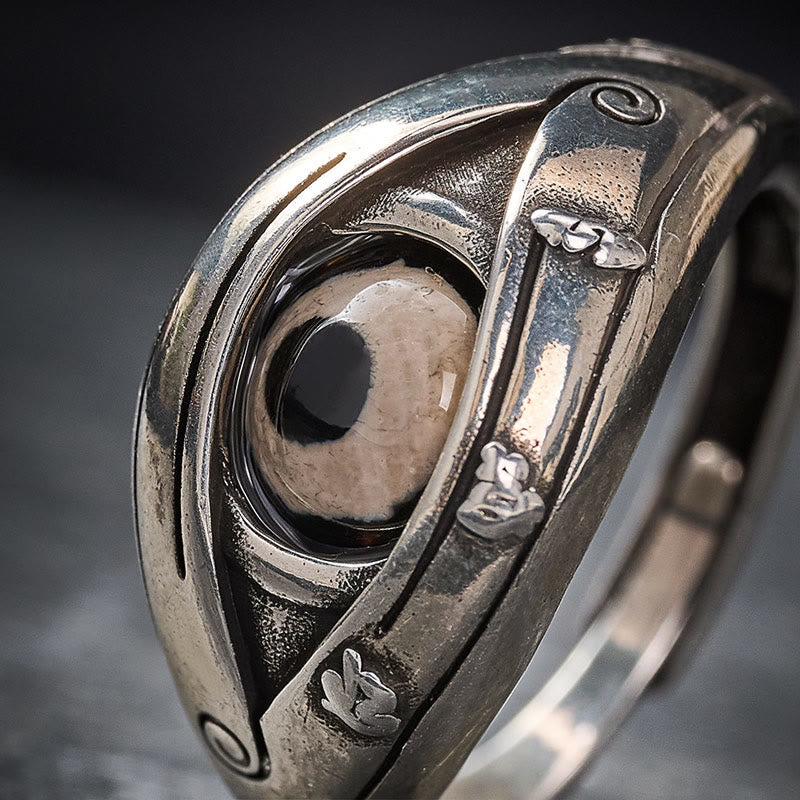 Buddha Stones Bague ajustable avec perles Dzi en cuivre pour protéger du mauvais œil - image 9