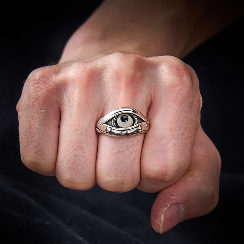 Buddha Stones Bague ajustable avec perles Dzi en cuivre pour protéger du mauvais œil - image 10