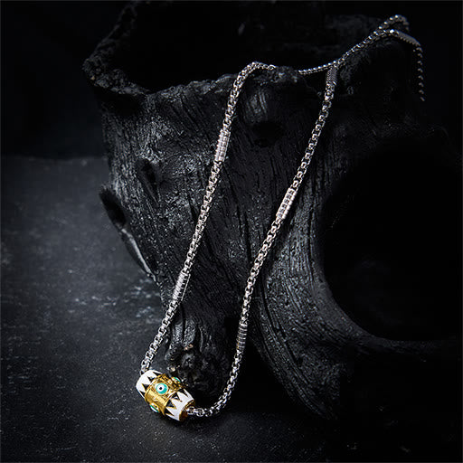 Buddha Stones Collier pendentif protection œil maléfique en émail cuivre - image 2