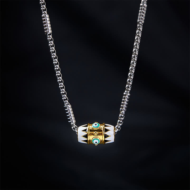 Buddha Stones Collier pendentif protection œil maléfique en émail cuivre - image 1