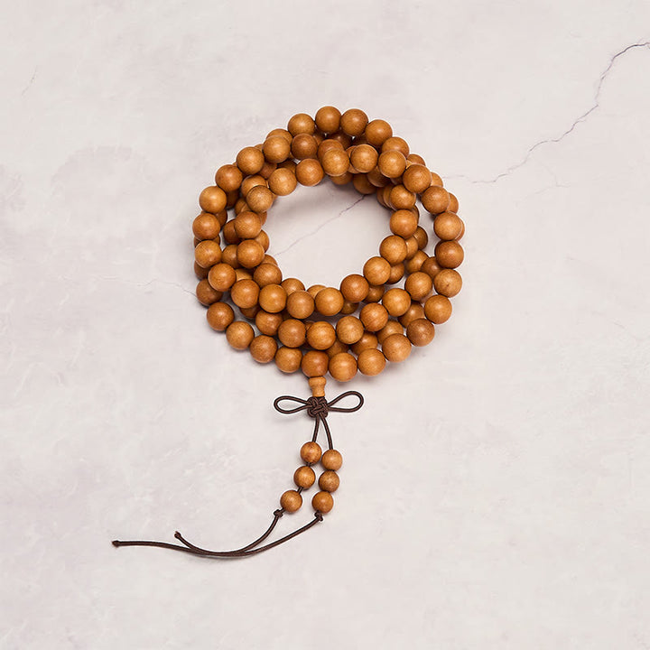 Buddha Stones Mala de perles rondes nouées, bénies par le bois de santal rouge, pour la méditation et la bénédiction. - image 5