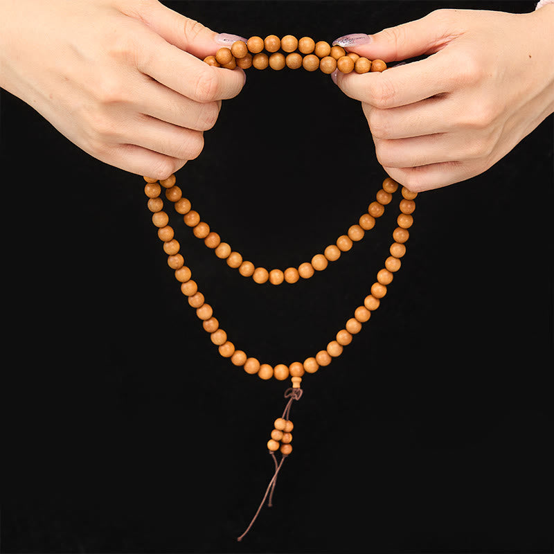 Buddha Stones Mala de perles rondes nouées, bénies par le bois de santal rouge, pour la méditation et la bénédiction. - image 14