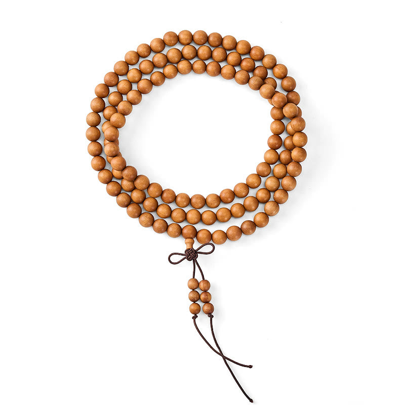 Buddha Stones Mala de perles rondes nouées, bénies par le bois de santal rouge, pour la méditation et la bénédiction. - image 18