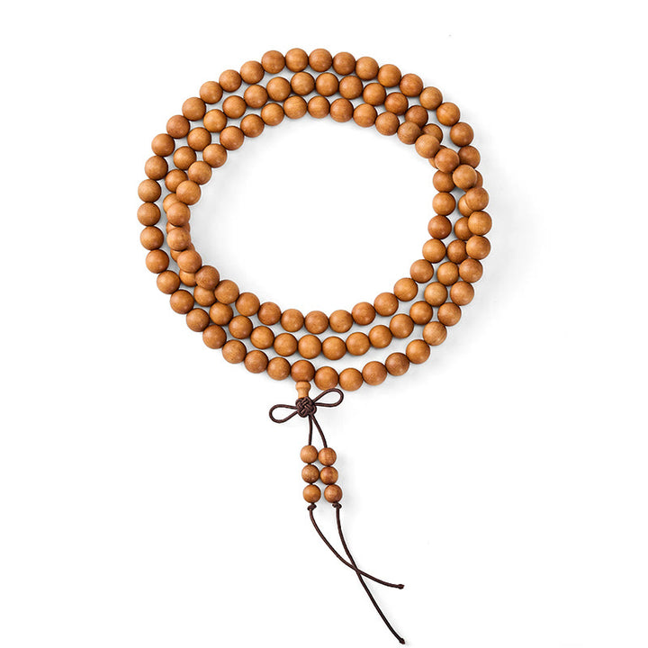Buddha Stones Mala de perles rondes nouées, bénies par le bois de santal rouge, pour la méditation et la bénédiction. - image 18