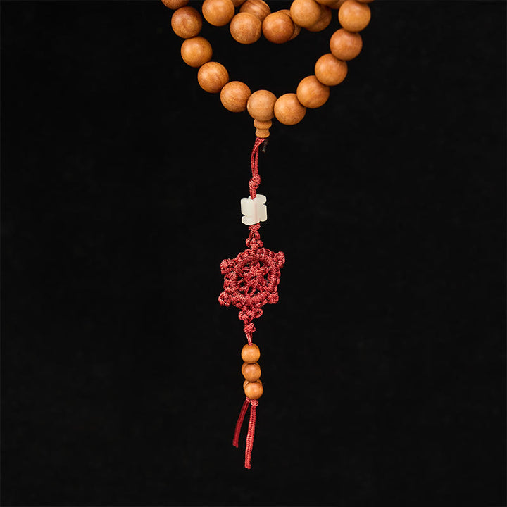 Buddha Stones Mala de perles rondes nouées, bénies par le bois de santal rouge, pour la méditation et la bénédiction. - image 16