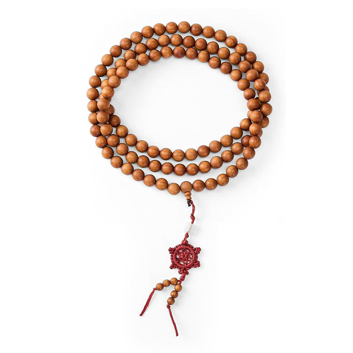 Buddha Stones Mala de perles rondes nouées, bénies par le bois de santal rouge, pour la méditation et la bénédiction. - image 17