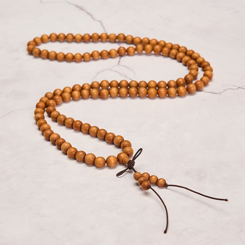 Buddha Stones Mala de perles rondes nouées, bénies par le bois de santal rouge, pour la méditation et la bénédiction. - image 10