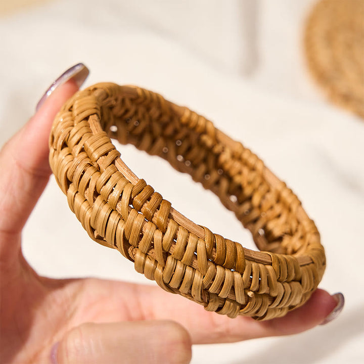 Buddha Stones Bracelet large bohème en rotin tressé à la main - image 8