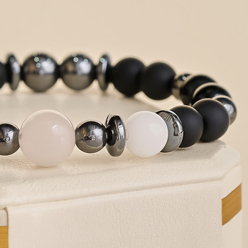 Buddha Stones Bracelet de soutien en perles d'hématite noire - image 5
