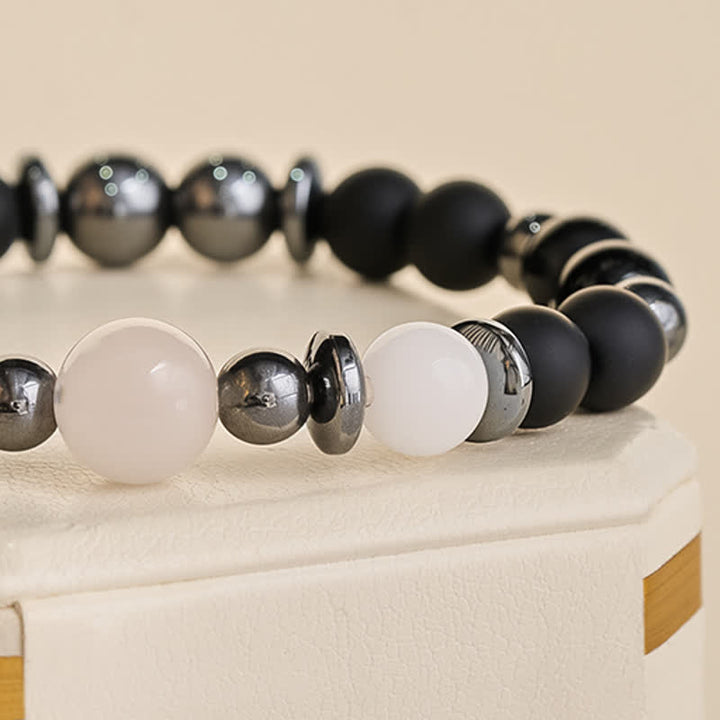 Buddha Stones Bracelet de soutien en perles d'hématite noire - image 5