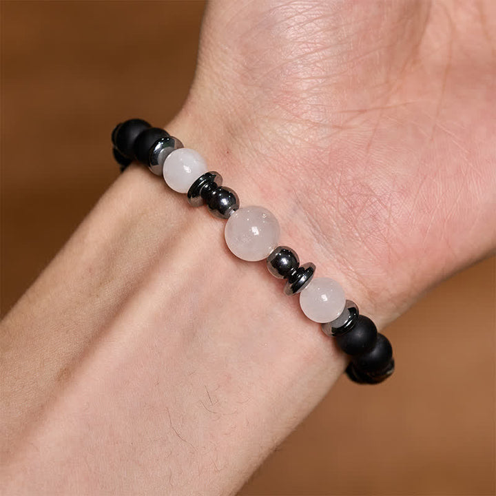 Buddha Stones Bracelet de soutien en perles d'hématite noire - image 6