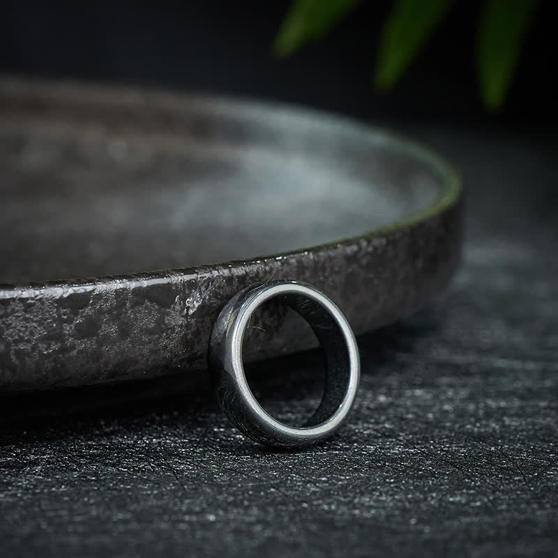 Buddha Stones Bague de soutien puissante en hématite naturelle - image 3