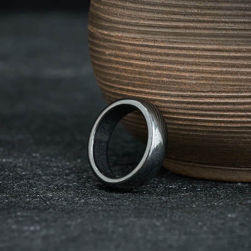 Buddha Stones Bague de soutien puissante en hématite naturelle - image 1