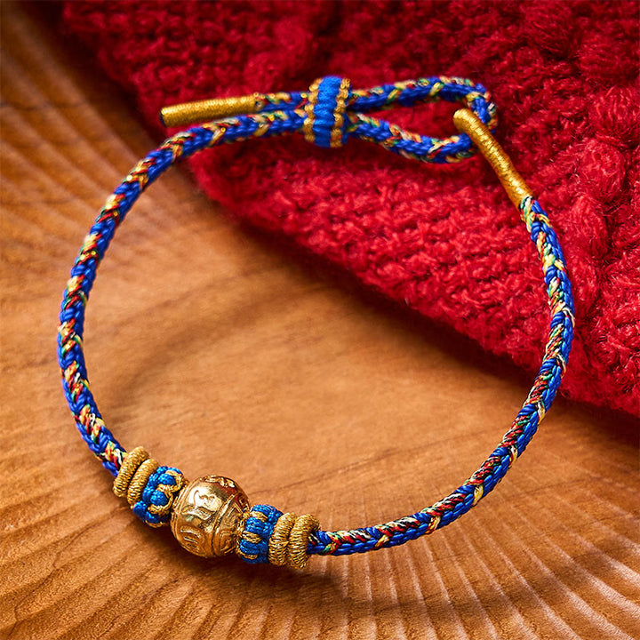 Buddha Stones Bracelet de paix Om Mani Padme Hum en corde tressée à la main - image 1