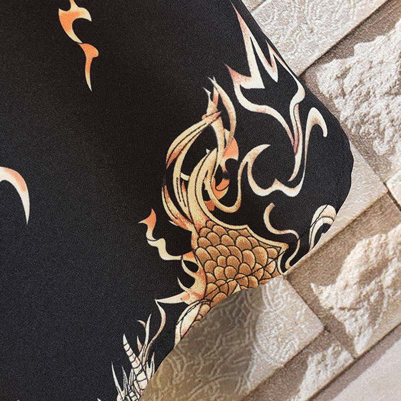 Buddha Stones Chemises à manches courtes pour hommes à boutons avec motif dragon d'été - image 7
