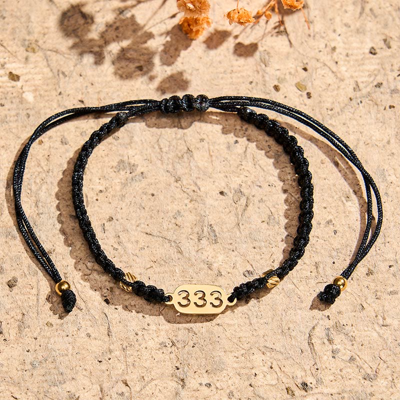 Buddha Stones Bracelet de connexion en cordon tressé rouge et noir avec chiffres angéliques - image 15