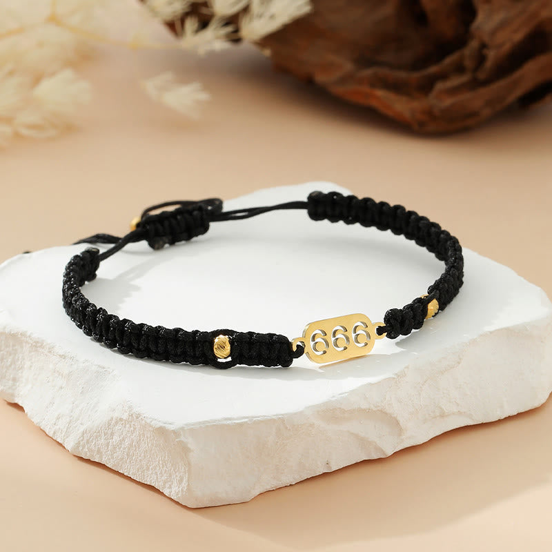 Buddha Stones Bracelet de connexion en cordon tressé rouge et noir avec chiffres angéliques - 666 corde noire - image 29