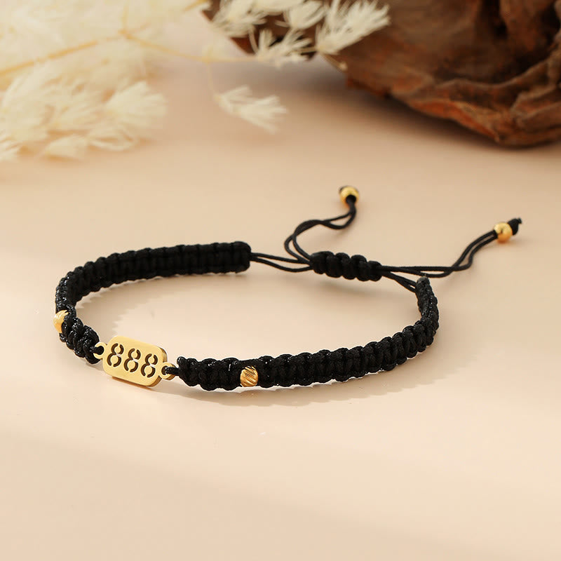 Buddha Stones Bracelet de connexion en cordon tressé rouge et noir avec chiffres angéliques - 888 corde noire - image 35